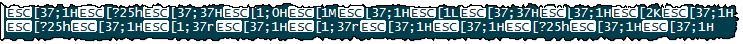 Image of raw log of the escape sequences sent to SecureCRT by an Aruba device after 'Enter' was pressed to complate a command