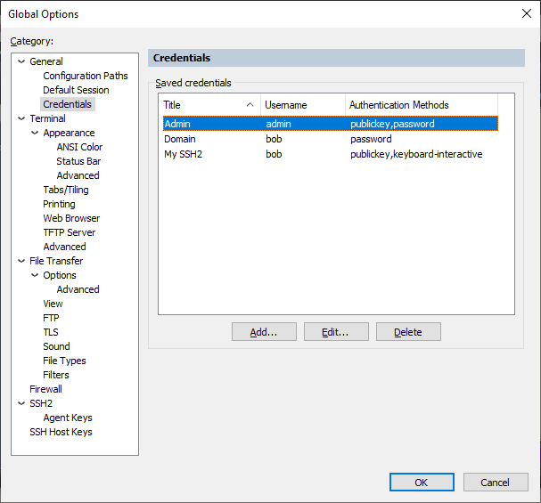 SecureCRT credentials management