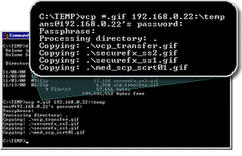 SecureCRT's VCP utility for SCP file transfers